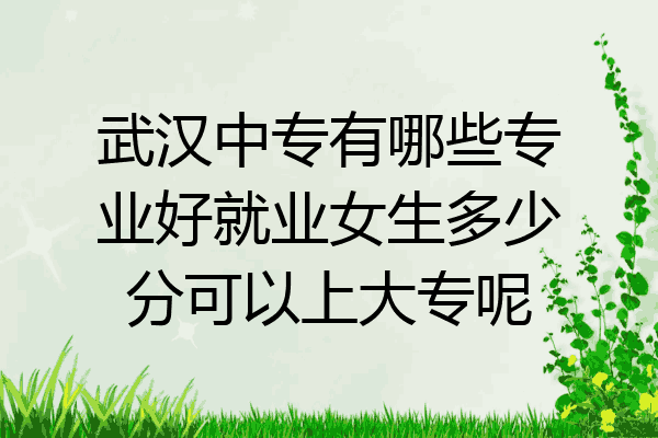 武汉中专有哪些专业好就业女生多少分可以上大专呢