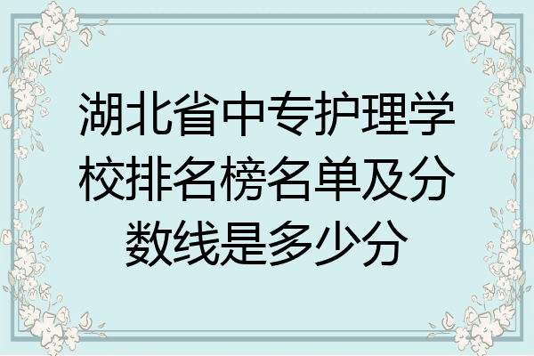湖北省中专护理学校排名榜名单及分数线是多少分