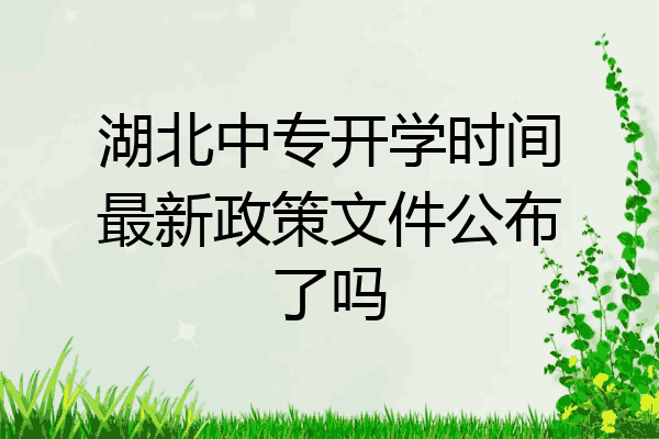 湖北中专开学时间最新政策文件公布了吗
