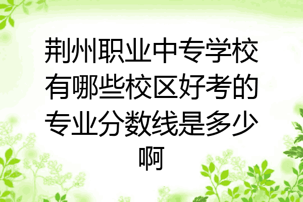 荆州职业中专学校有哪些校区好考的专业分数线是多少啊