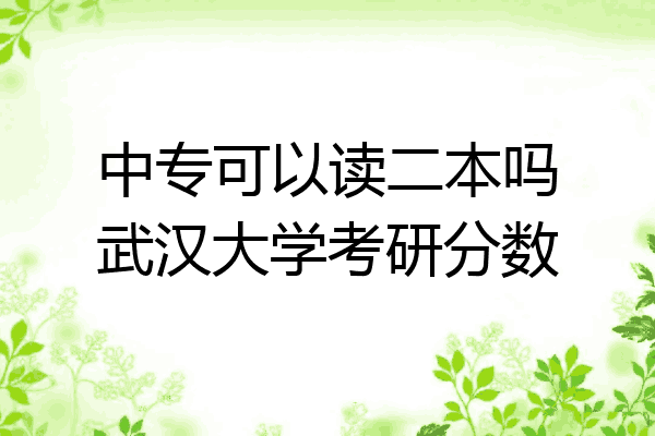 中专可以读二本吗武汉大学考研分数