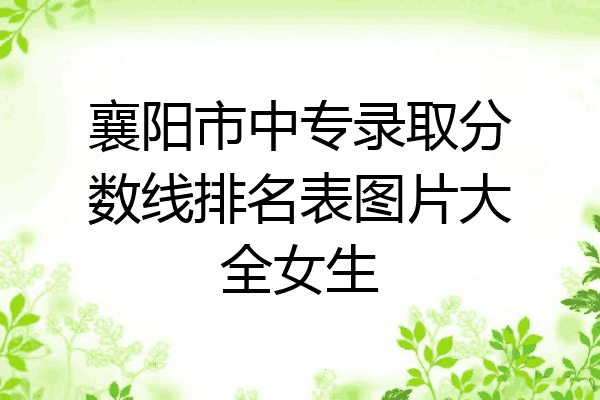 襄阳市中专录取分数线排名表图片大全女生