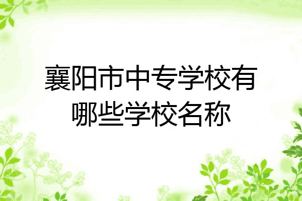 襄阳市中专学校有哪些学校名称