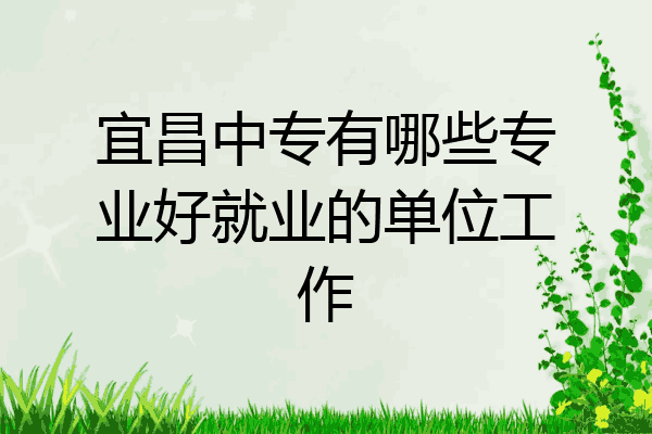 宜昌中专有哪些专业好就业的单位工作