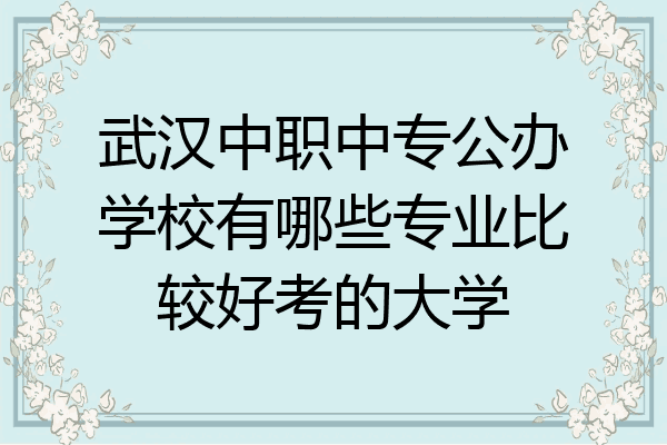 武汉中职中专公办学校有哪些专业比较好考的大学