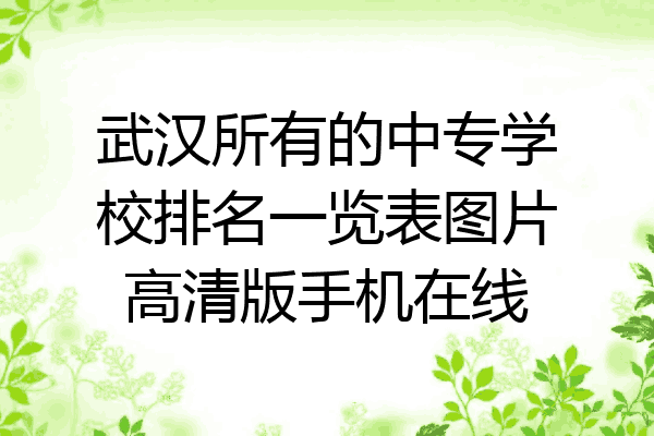 武汉所有的中专学校排名一览表图片高清版手机在线
