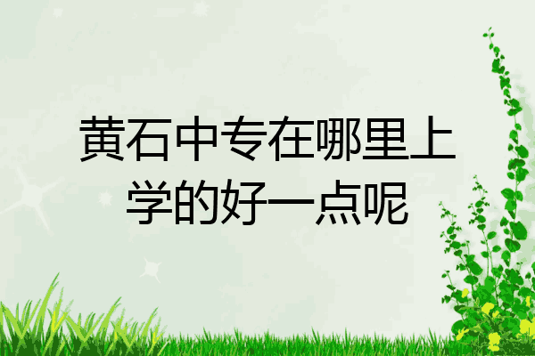 黄石中专在哪里上学的好一点呢