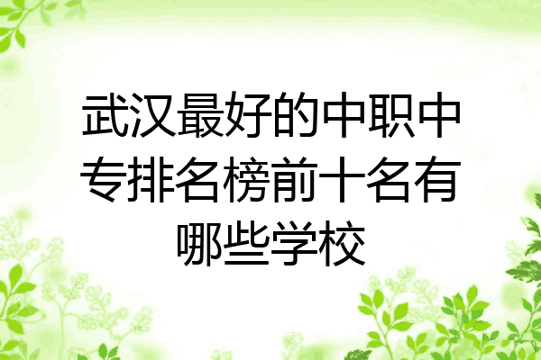 武汉最好的中职中专排名榜前十名有哪些学校