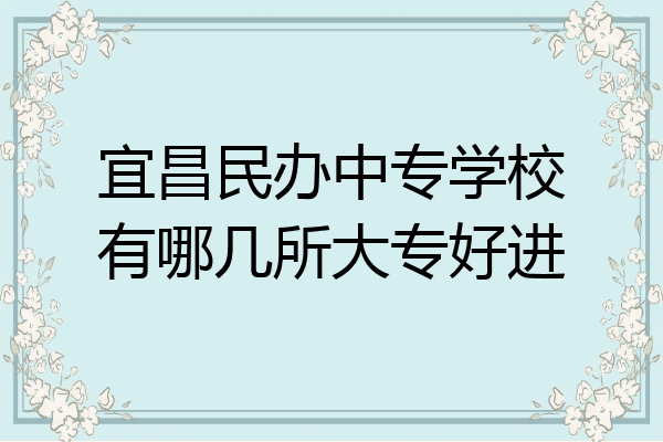 宜昌民办中专学校有哪几所大专好进