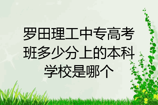 罗田理工中专高考班多少分上的本科学校是哪个
