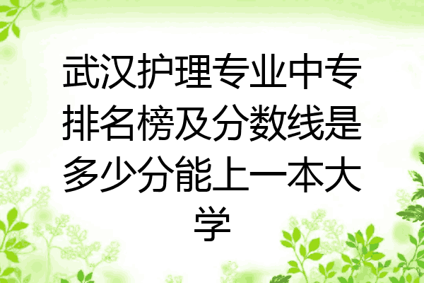 武汉护理专业中专排名榜及分数线是多少分能上一本大学