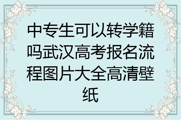 中专生可以转学籍吗武汉高考报名流程图片大全高清壁纸