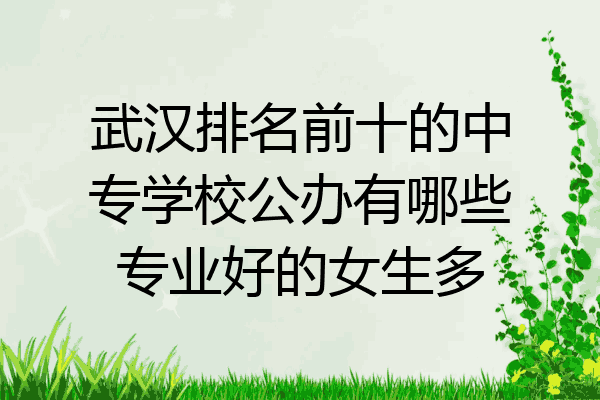 武汉排名前十的中专学校公办有哪些专业好的女生多