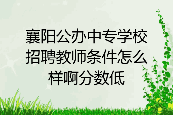 襄阳公办中专学校招聘教师条件怎么样啊分数低