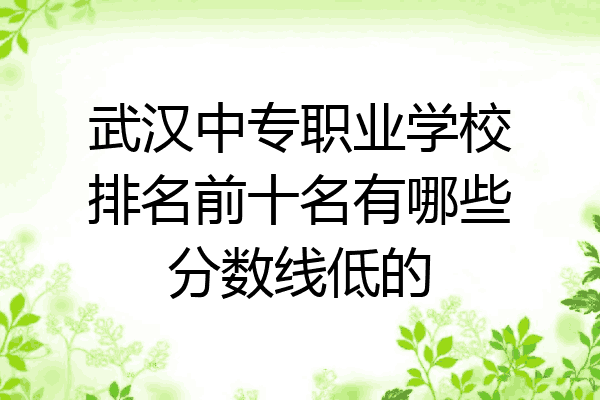 武汉中专职业学校排名前十名有哪些分数线低的