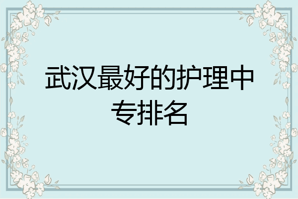 武汉最好的护理中专排名