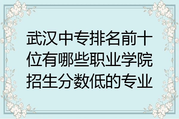 武汉中专排名前十位有哪些职业学院招生分数低的专业