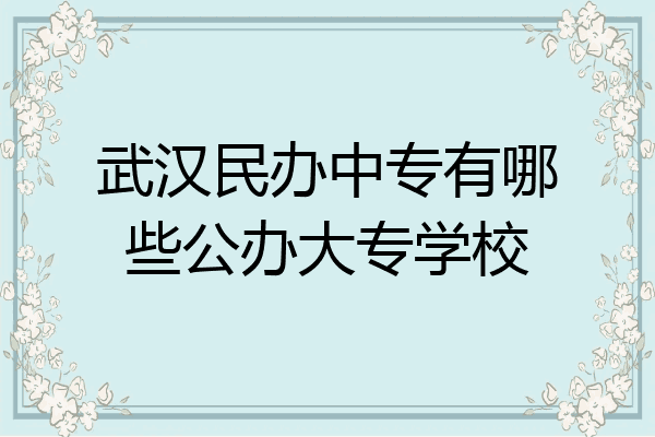 武汉民办中专有哪些公办大专学校