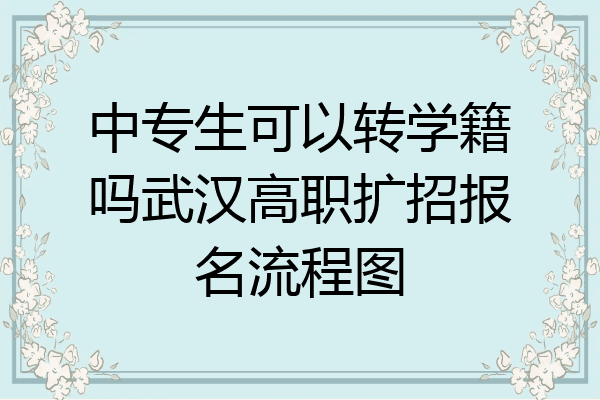 中专生可以转学籍吗武汉高职扩招报名流程图