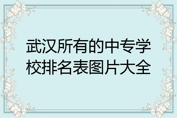 武汉所有的中专学校排名表图片大全