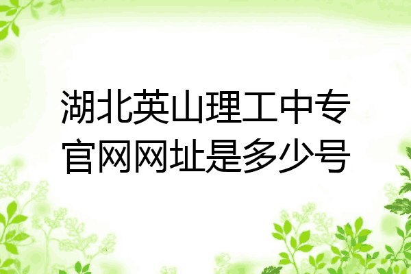 湖北英山理工中专官网网址是多少号