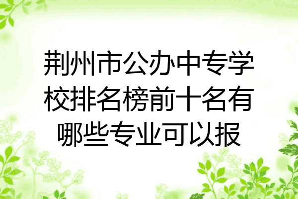 荆州市公办中专学校排名榜前十名有哪些专业可以报
