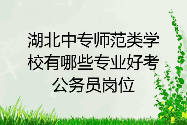 湖北中专师范类学校有哪些专业好考公务员岗位