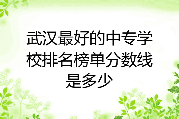 武汉最好的中专学校排名榜单分数线是多少
