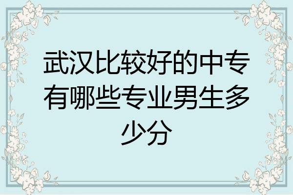 武汉比较好的中专有哪些专业男生多少分