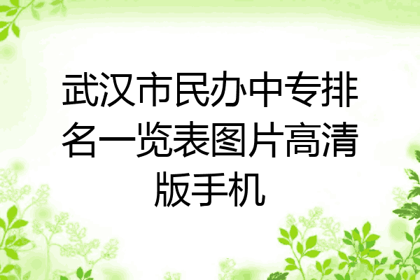武汉市民办中专排名一览表图片高清版手机