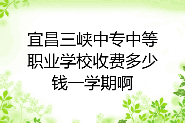 宜昌三峡中专中等职业学校收费多少钱一学期啊