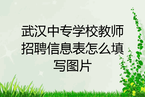 武汉中专学校教师招聘信息表怎么填写图片