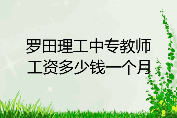 罗田理工中专教师工资多少钱一个月