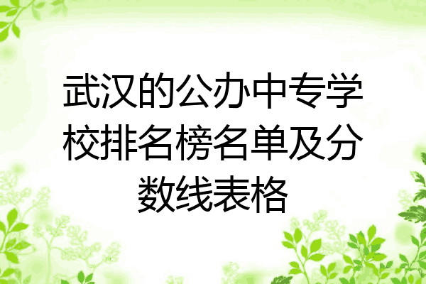 武汉的公办中专学校排名榜名单及分数线表格