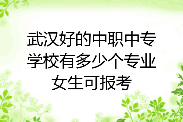 武汉好的中职中专学校有多少个专业女生可报考