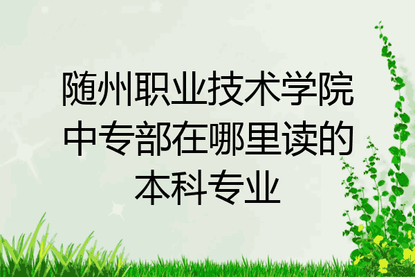 随州职业技术学院中专部在哪里读的本科专业