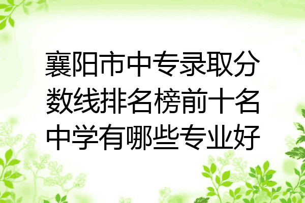 襄阳市中专录取分数线排名榜前十名中学有哪些专业好