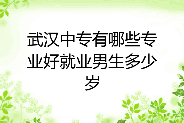 武汉中专有哪些专业好就业男生多少岁