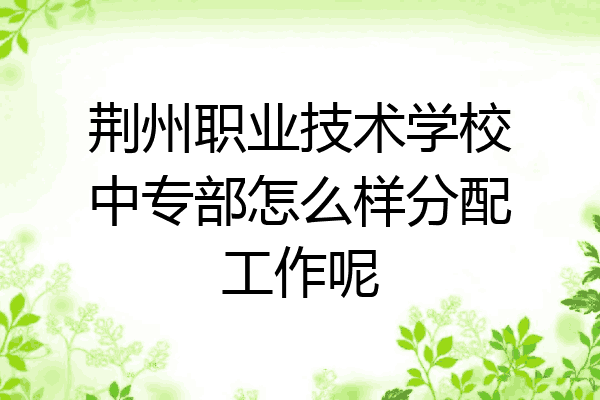 荆州职业技术学校中专部怎么样分配工作呢