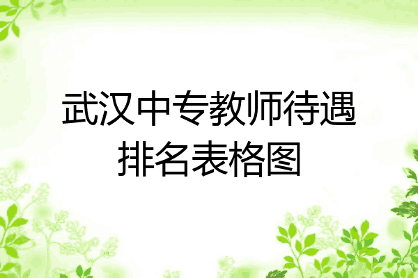 武汉中专教师待遇排名表格图