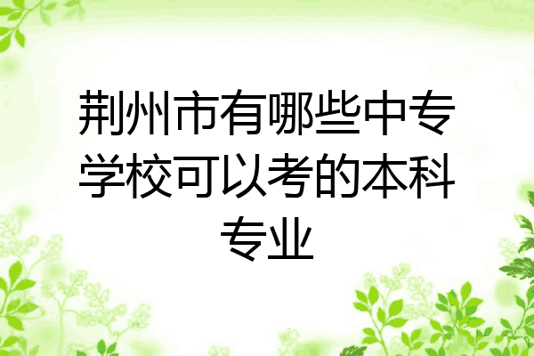 荆州市有哪些中专学校可以考的本科专业