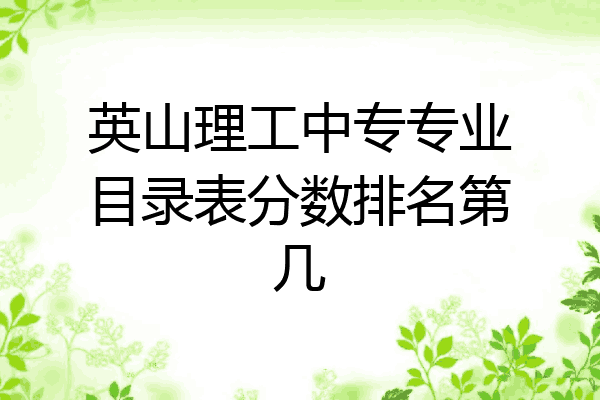 英山理工中专专业目录表分数排名第几