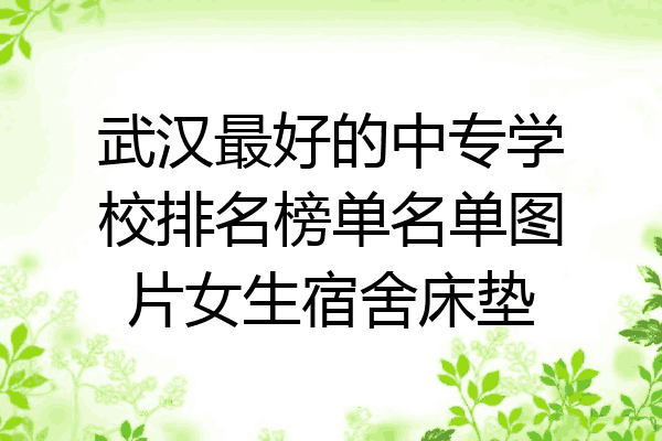 武汉最好的中专学校排名榜单名单图片女生宿舍床垫