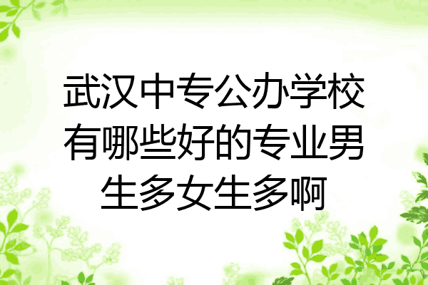 武汉中专公办学校有哪些好的专业男生多女生多啊