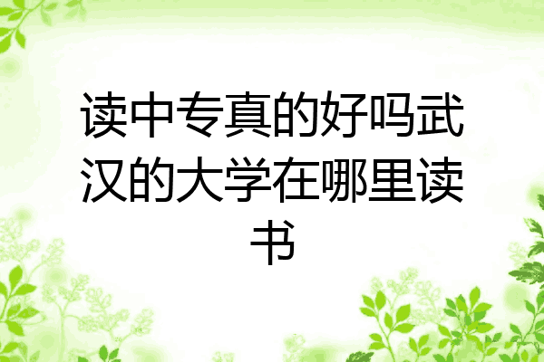 读中专真的好吗武汉的大学在哪里读书
