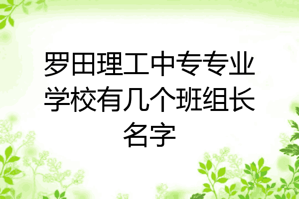 罗田理工中专专业学校有几个班组长名字