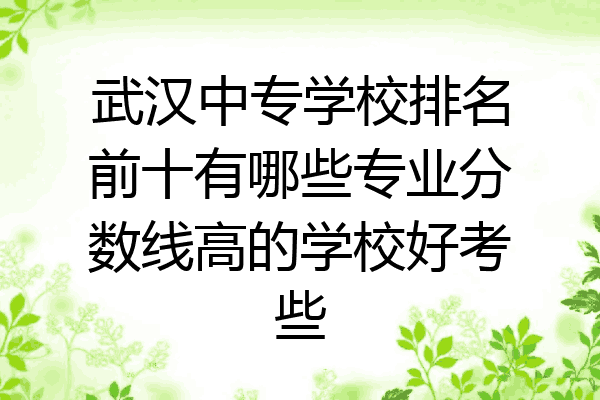 武汉中专学校排名前十有哪些专业分数线高的学校好考些