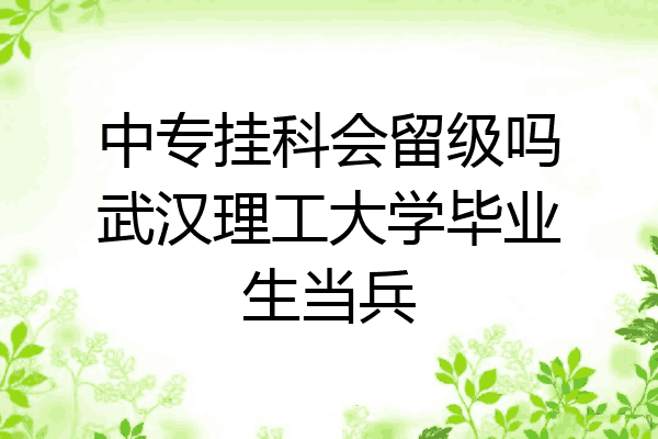 中专挂科会留级吗武汉理工大学毕业生当兵