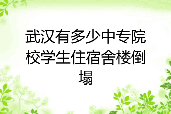 武汉有多少中专院校学生住宿舍楼倒塌