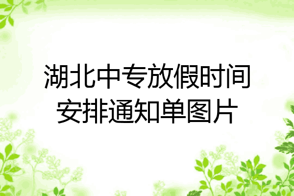 湖北中专放假时间安排通知单图片